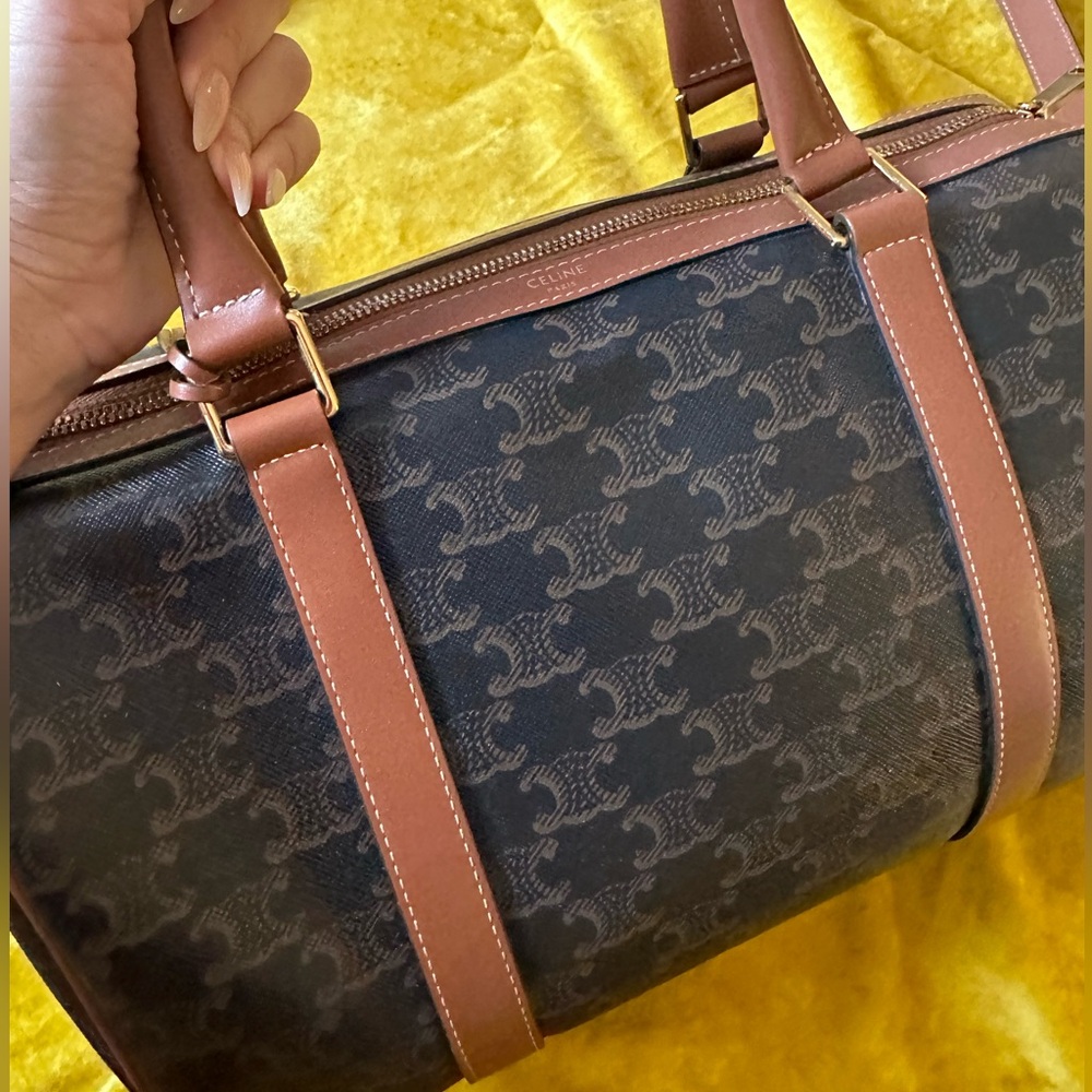 MEDIUM TRAVEL BAG IN TRIOMPHE CANVAS AND CALFSKIN - Picture 6 of 16